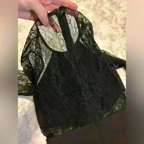 NWT BCBGeneration Black Lace Peek A Boo Sheath Long Sleeve Dress Size 2 - Picture 5 of 5